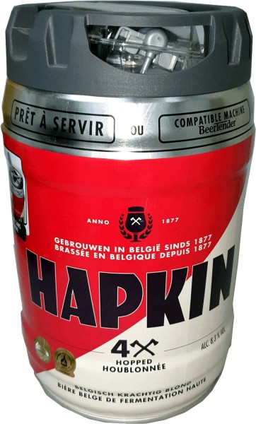 Hapkin belgisches Bier Partyfass 5 Liter Fass inkl. Zapfhahn 8,3% vol.