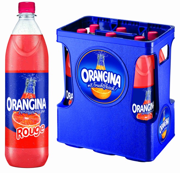 1 x 6 Orangina limonade rouge 1 liter originele doos inbegrepen statiegeld