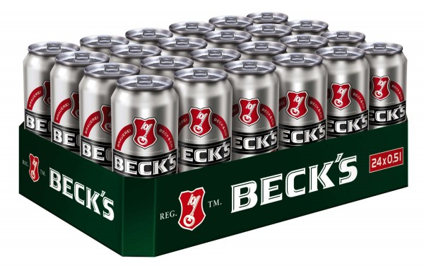 Becks Pils 24x0,5L Dosen 4,9% Vol_EINWEG REDUZIERT MHD 05-2024