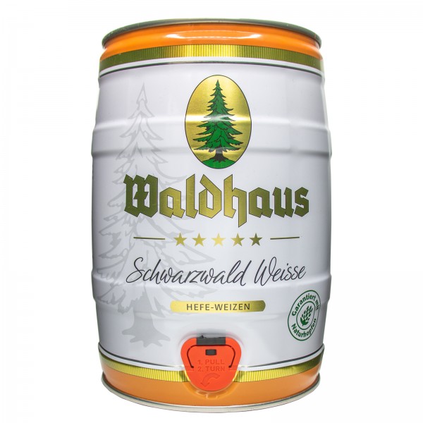 4 x Waldhaus Schwarzwald Weisse Hefe-Weizen 5 L Partyfass 5,6 % vol