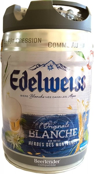 Edelweiss, blanche 5 Liter Partyfass 5% vol weissbier aus den französichen Alpen