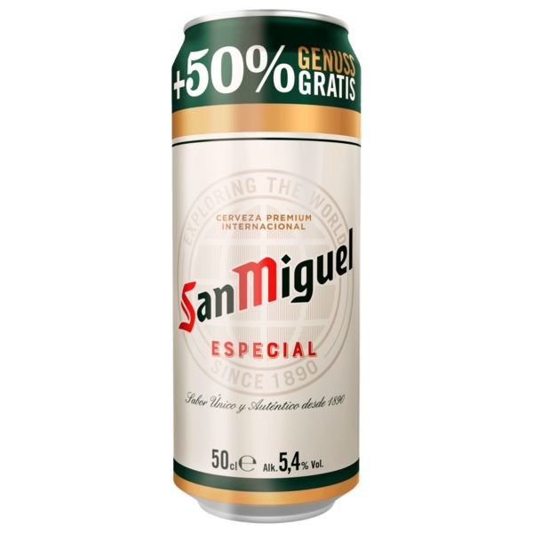 24 x 0,5L blikken San Miguel Especial Overfill 5,4% Vol inclusief statiegeld - WEGWERPBAAR