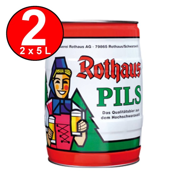 2 x Rothaus Pils 5 L Partyfass 5,1% vol