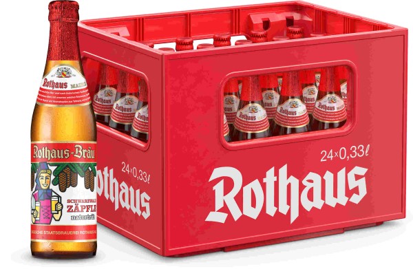 24 x Rothaus Schwarzwaldzäpfle natuurlijk troebel 0,33 L - 5,1% vol. Originele doos HERBRUIKBAAR