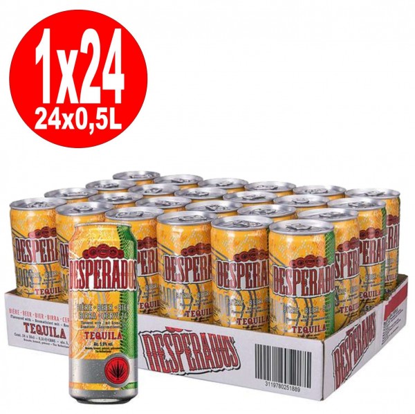 24x 0,5L Dosen Desperados 5,9% Vol.-_EINWEG Reduziert MHD 02/20