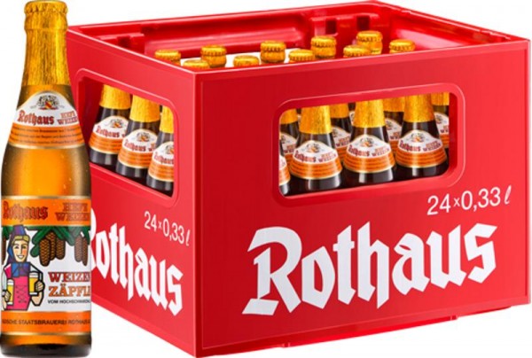 24 x Rothaus Hefeweizen Zäpfle 0,33 L- 5,4% MEHRWEG REDUZIERT MHD 30.05.24