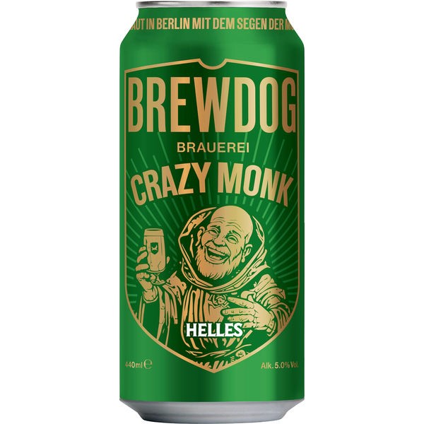 12x 0,5L blikjes Brewdog Dominican Crazy Monk Helles 5% Vol WEGWERPBAAR