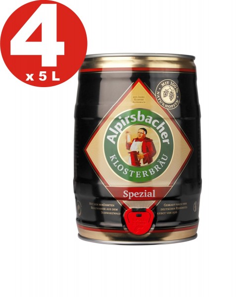 4 x Alpirsbacher Spezial 5,2% vol. 5 Liter Partyfass