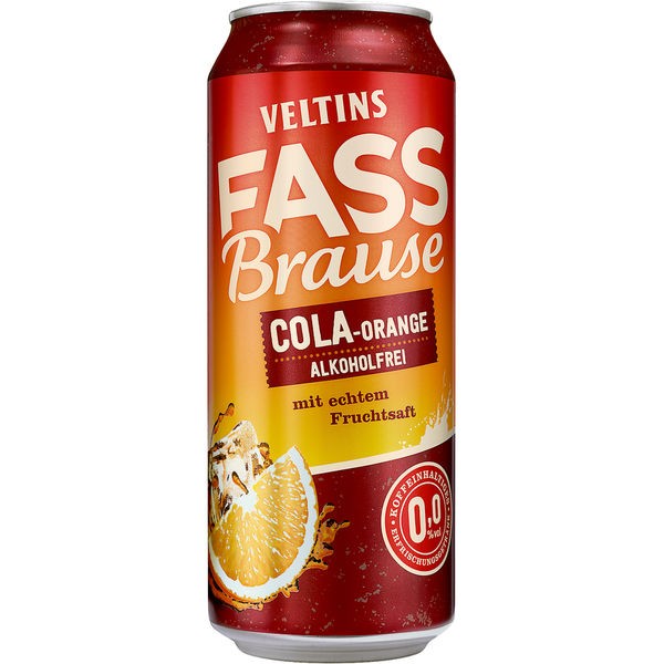 24 x Veltins Fassbrause Cola-Oranje ALCOHOLVRIJE 0,5 L blik wegwerp statiegeld