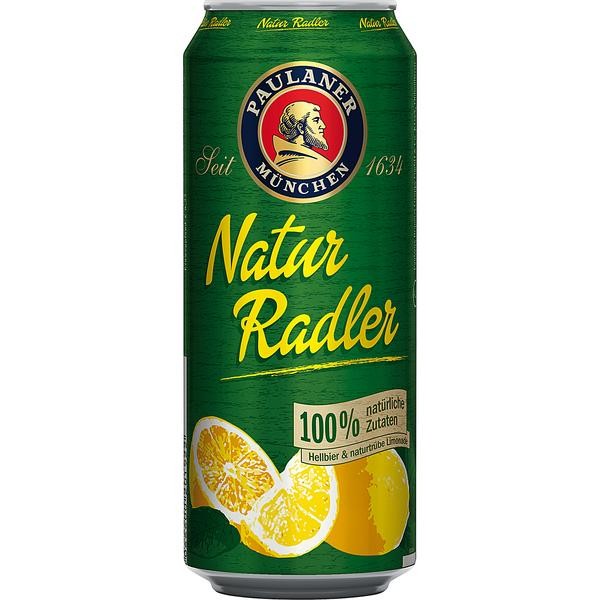 24 x 0,5L blikken Paulaner Natur-Radler 2,5% vol. Eenmalige aanbetaling