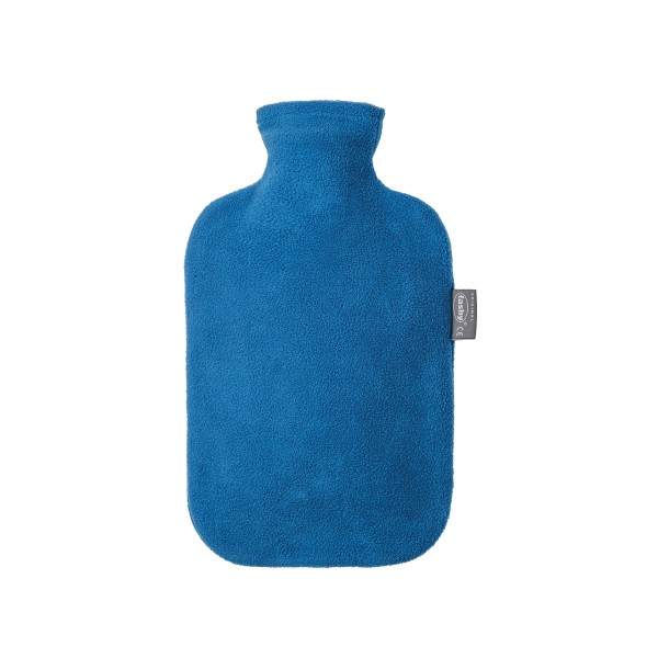 fashy 6715_54 warmwaterkruik met fleece hoes, blauw - 2 liter