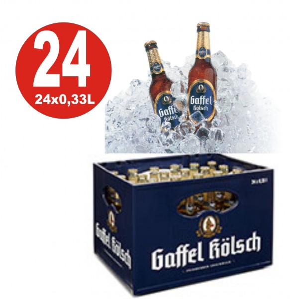 24 x Gaffel Kölsch 0,33 Originalkiste 4,8% Vol. alc. MEHRWEG