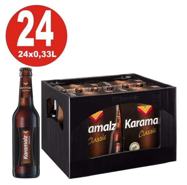 Karamalz Classic Malzdrink - Alkoholfrei 24x0,33l - Originalkiste MEHRWEG