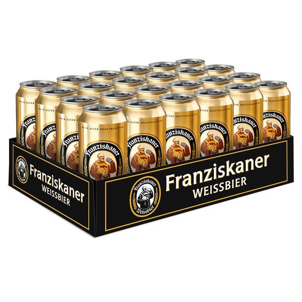 24x 0,5L Dosen Franziskaner Hefe Weissbier Hell Naturtrüb 5 % Vol.- EINWEG