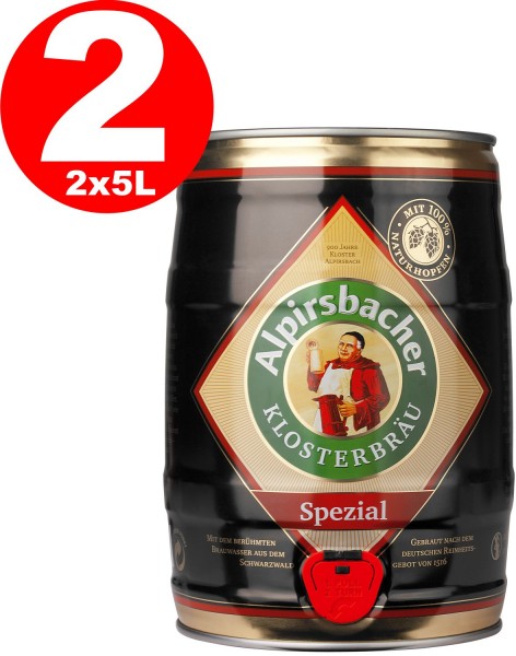 2 x Alpirsbacher Spezial 5,2% vol. 5 Liter Partyfass