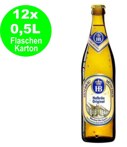 12 x Hofbräu Original 0.5l im Flaschenkarton inkl. Mehrweg Pfand 5,1% vol.alc.