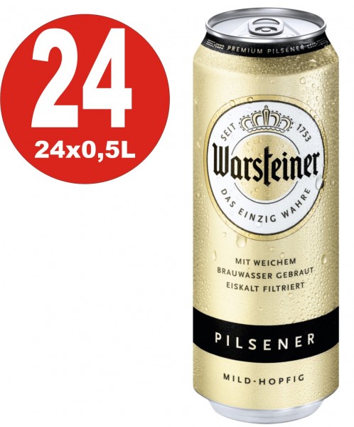 Warsteiner Pilsener 24x0,5L Dosen 4,8% Vol_EINWEG