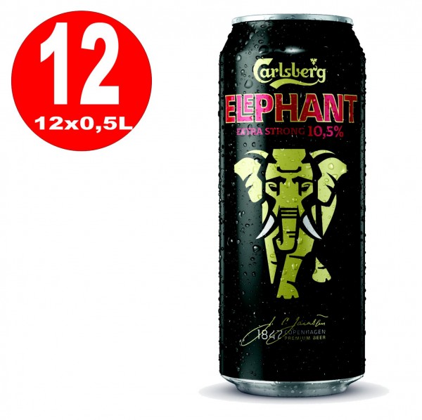 12x 0,5L Dosen Carlsberg Elephant Beer extra strong Starkbier 10.5% Vol EINWEG19,95