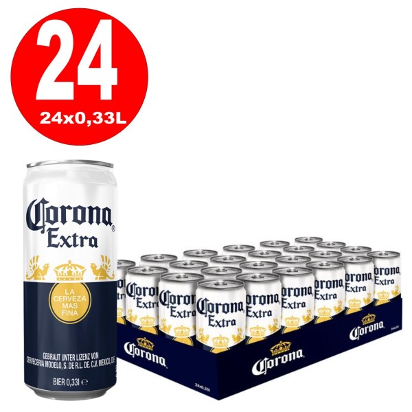 BBD RIDOTTO 5/24-24 Corona Extra blikjes met 0,33L bier 4,5% alcohol inc. € 6,00 eenmalige borg