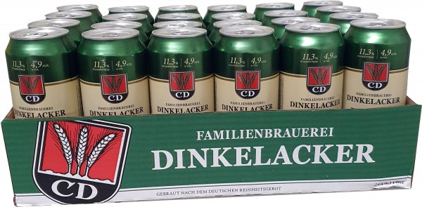 24 x Dinkelacker CD PILS 0,5L Blikken 4,9% VOL Wegwerp REDUCED BBD 03/10/2022