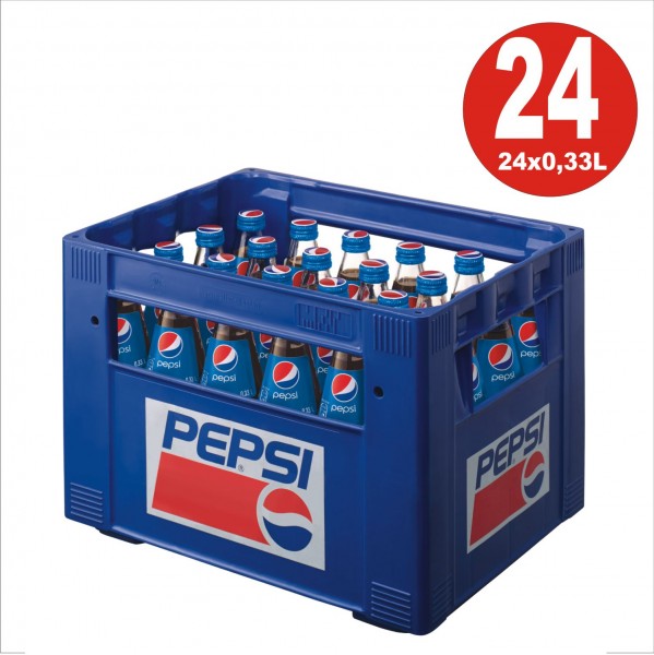 24 x Pepsi-Cola 0,33L Glasflasche MEHRWEG MHD: 31.12.24 -Reduziert