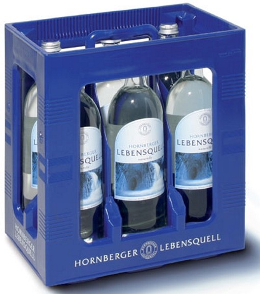 Hornberger Lebensquell naturelle 6 x 1Liter stilles Wasser Glasflasche Originalkiste MEHRWEG