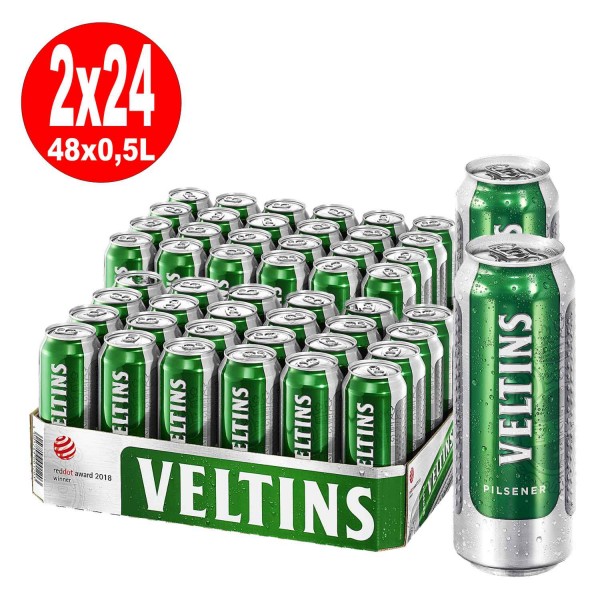 24 x Veltins Pilsener blikjes 0,5L 4,8% vol inclusief eenmalige aanbetaling