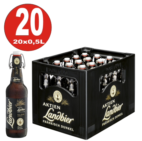 Aktien Landbier Dunkel 20 x 0,5 Liter 5,3% vol Originalkiste MEHRWEG