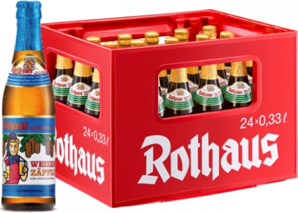 24 x Rothaus Hefeweizen alcoholvrij 0,33 L originele krat tarwe zäpfle inclusief statiegeld