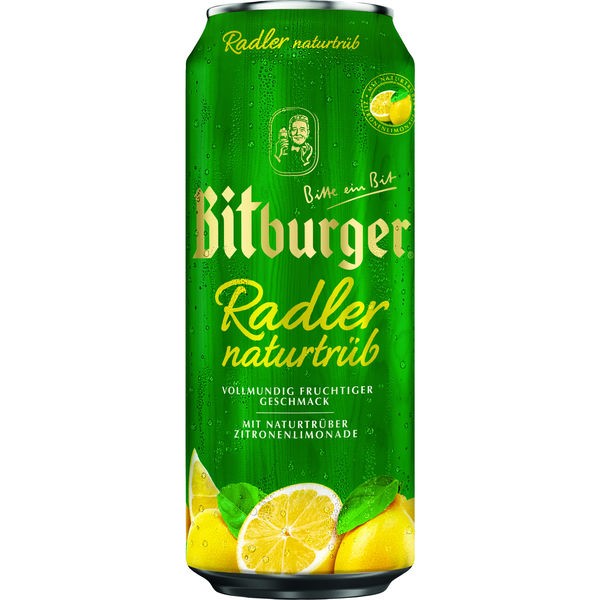 24x0.5L blikken Bitburger Radler natuurlijk troebel 1.9% vol._disposable MHD: 17.6.23 VERLAAGD