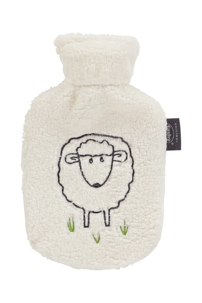 Fashy 65265 26 HOT BOTTLE SHEEP "DOLLY" MET FLESSENHOES 0,8L, zeer pluizig, wit