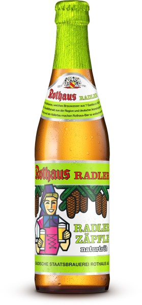 24 x Rothaus Radlerzäpfle Natural Cloudy 0,33 L 2,1% alcohol originele doos statiegeld