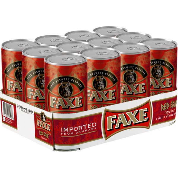 12 x Faxe Red Erik 6,5% vol blik 1 liter