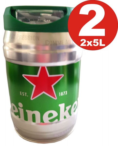 2 x Heineken Partyfass 5L draughtkeg 5%vol.