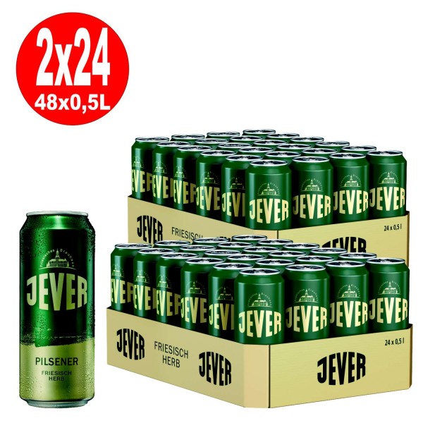 24 x Jever Pilsener blikken 0,5L 4,9% vol inclusief eenmalige aanbetaling