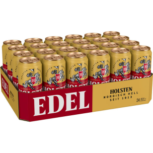 24x 0,5L blikken Holsten Edel Hellbier 4,8% vol. alcohol eenmalig storten