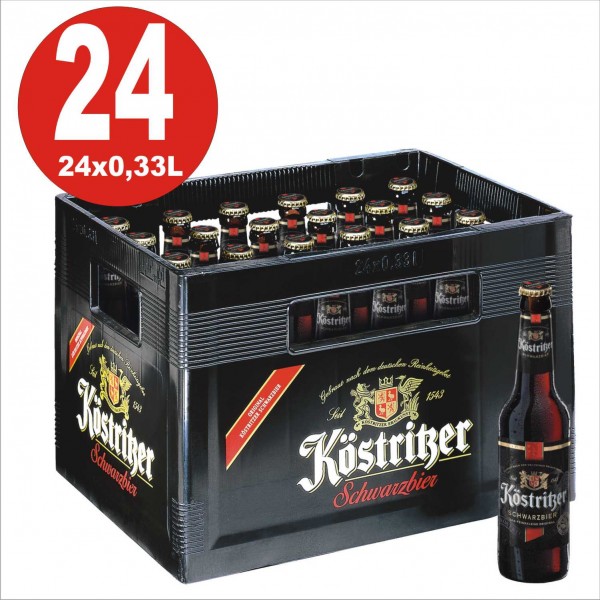 24 x Köstritzer zwart bier 0,33 origineel doosje 4,8% vol.alc HERBRUIKBAAR